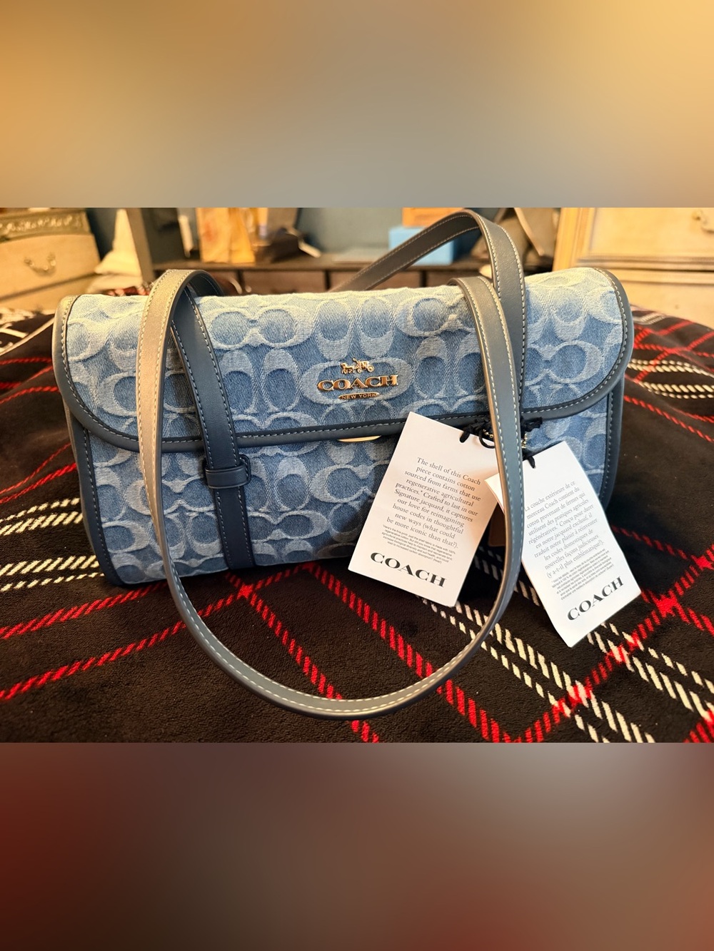 The Coach Bridget Flap Shoulder Bag in Signature Denim